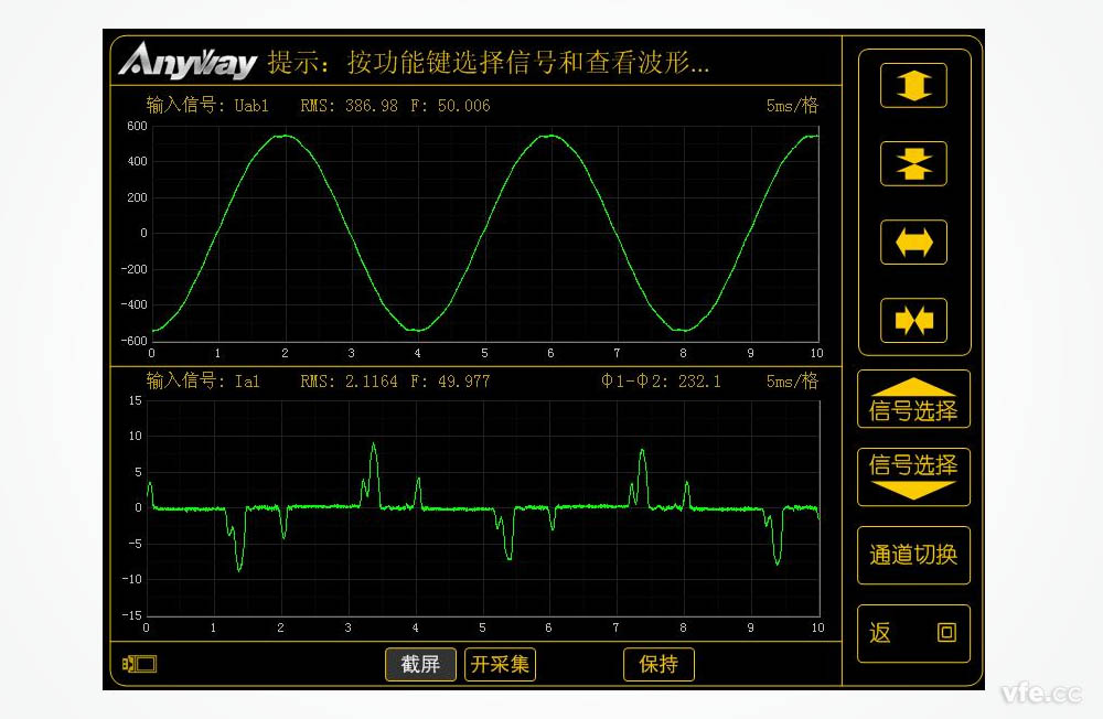 變頻空調(diào)輸入電壓、電流波形圖